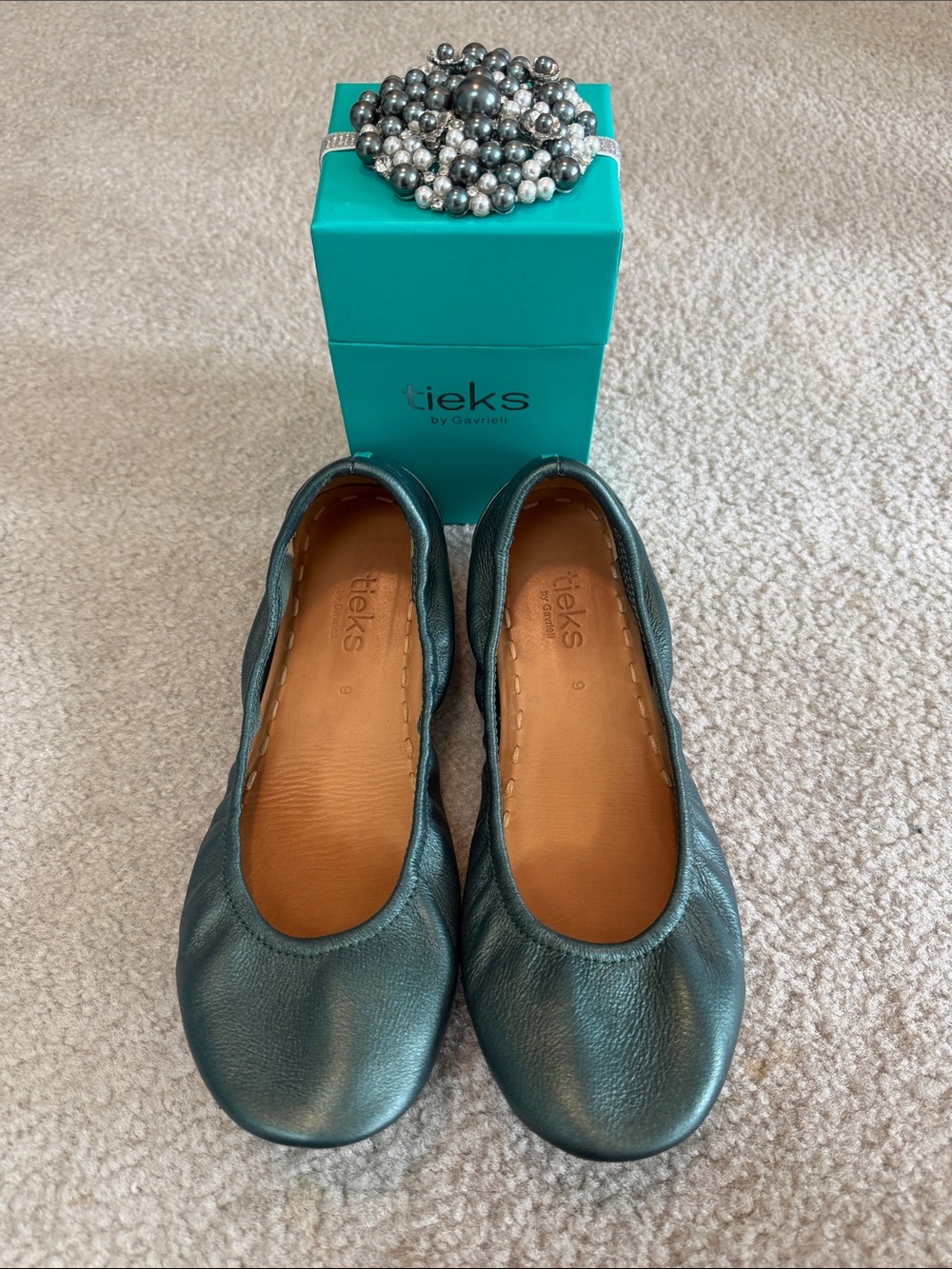 Tieks Tahitian Pearl Leather Ballet Flats - Flexible Foldable Women’s Shoes